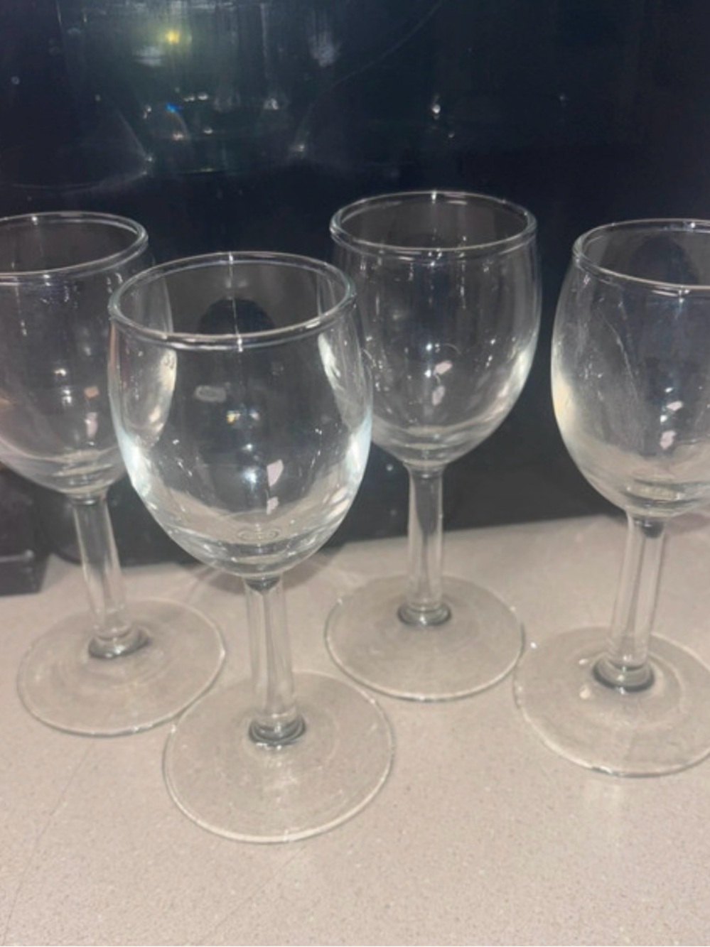 Clear Glass Wine Goblets - Set of 4 small